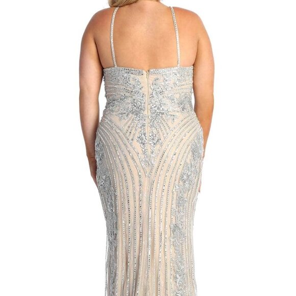NWT May Queen RQ7946 Prom Dress Silver Size 6 - Picture 2 of 9
